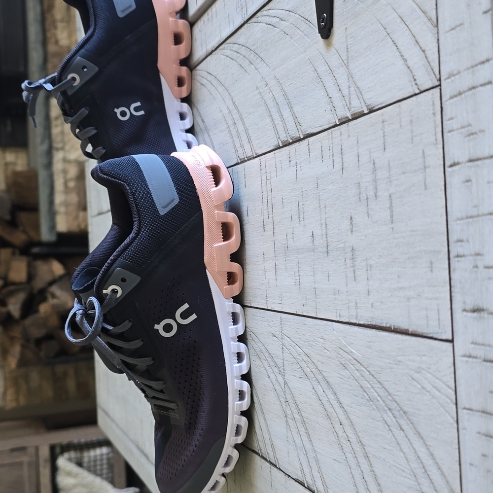 On Running Womens Sneakers in Grey and Peach